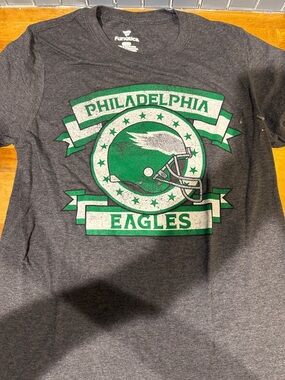 Fanatics Philadelphia Eagles Dark Gray Tee with Green and White Logo
